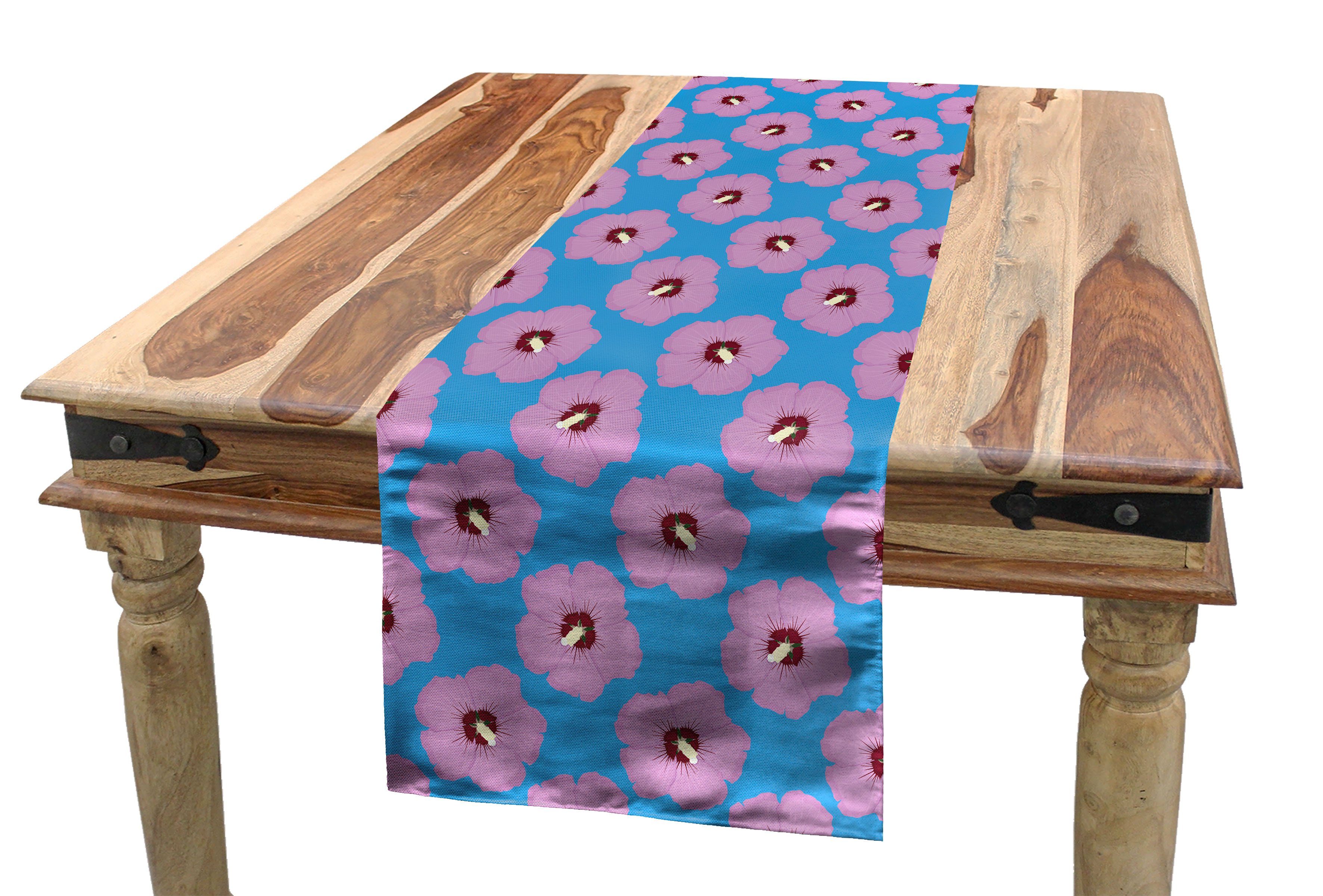 Tischläufer, Küche Feminine Tischläufer Rechteckiger Exotic Dekorativer Esszimmer Abakuhaus Blume Hibiscus