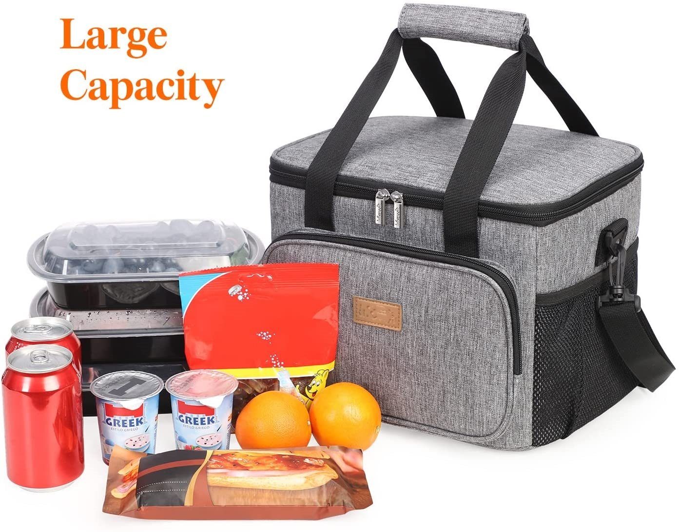 Isoliertasche Thermobehälter Bag Kühltasche Kühltasche für 25L Lunch Grau cofi1453 Lebensmitteltransport Thermotasche Picknicktasche