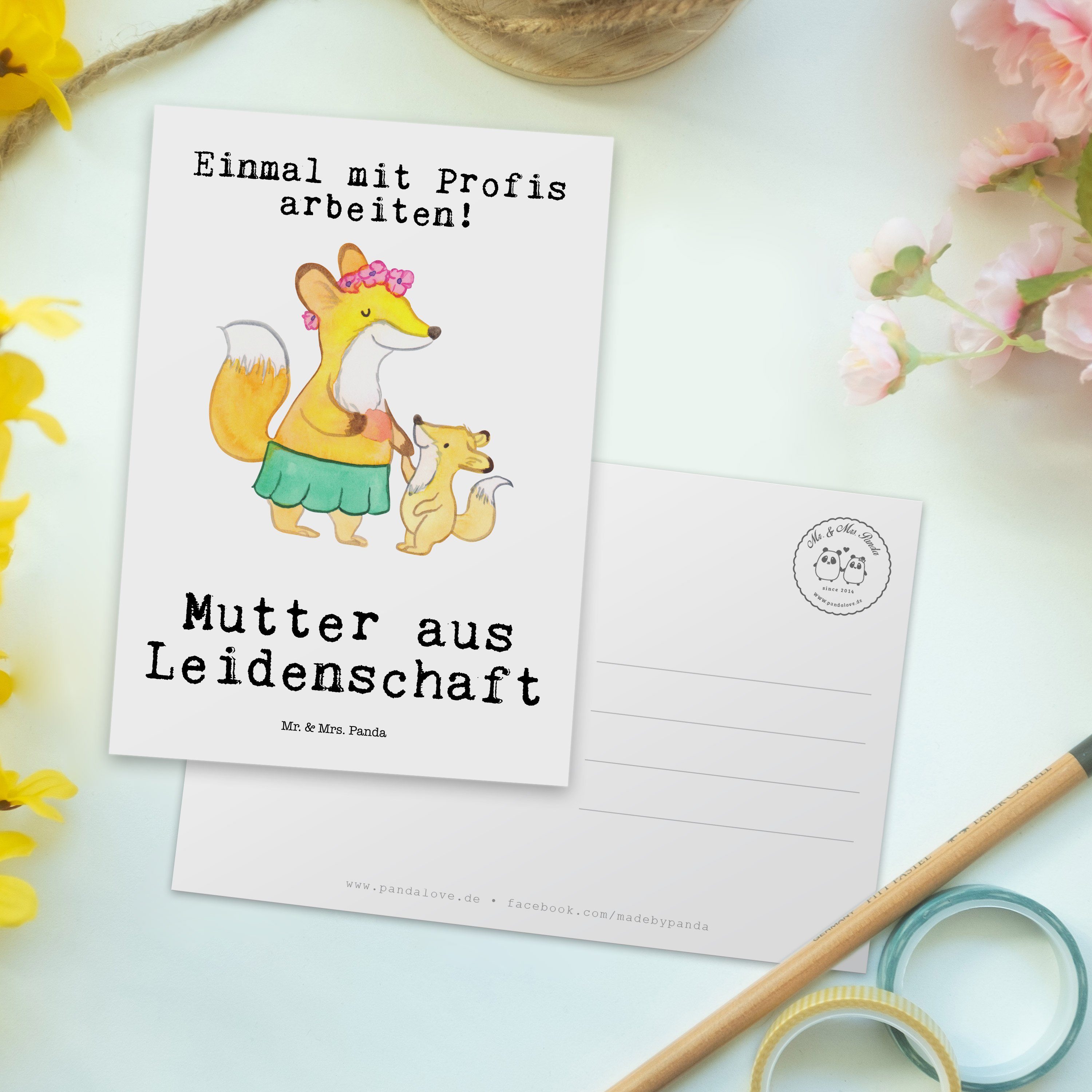 Mitarbeiter, Leidenschaft Gru Geschenk, - Mrs. - Weiß & Panda Postkarte aus Mutter Schenken, Mr.