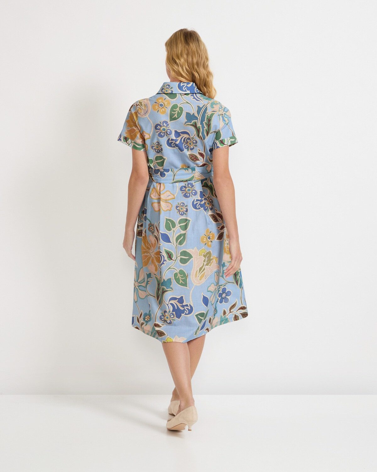 Highmoor Hemdblusenkleid Halbarm-Kleid mit Gürtel – Bild 5 von 5