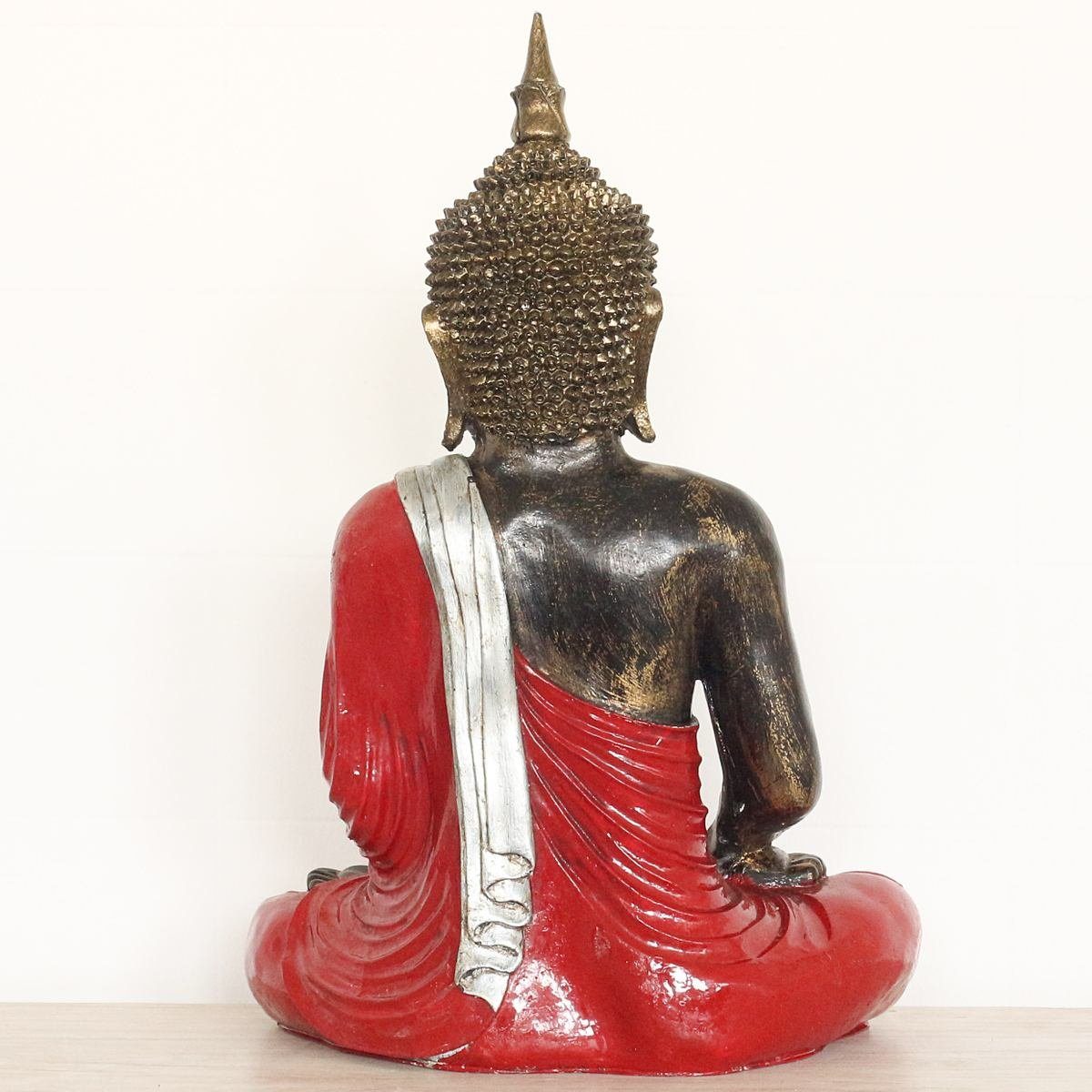 in (1 Ursprungsland Oriental Buddha Handarbeit Galerie Gold im 55 cm Dekofigur Rot traditionelle Resin St), Herstellung