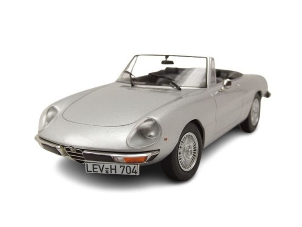 Norev Modellauto Alfa Romeo 2000 Spider 1973 silbergrau metallic, Maßstab 1:18