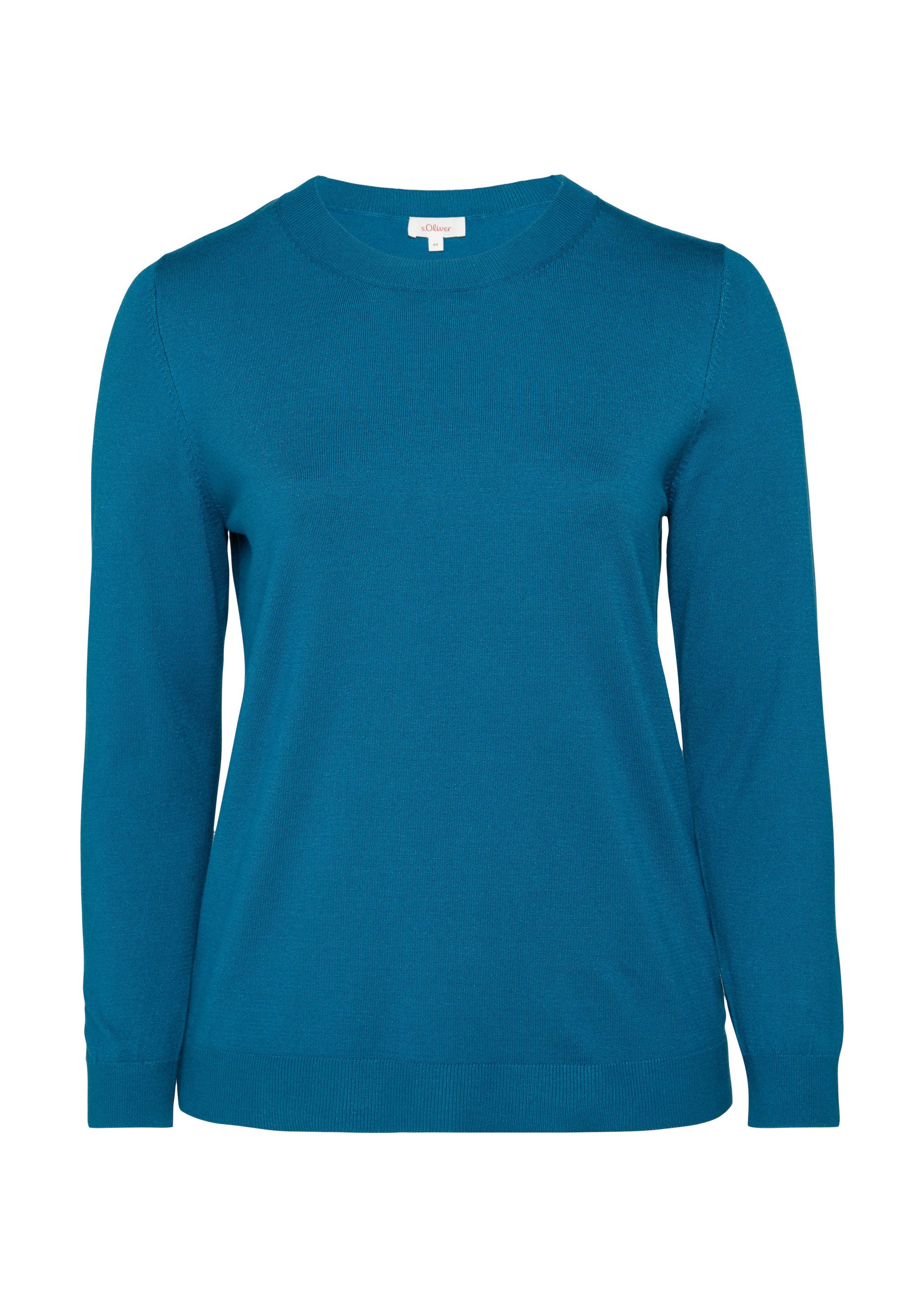 s.Oliver Longpullover Strickpullover Strickpullover aus Viskosemix günstig online kaufen