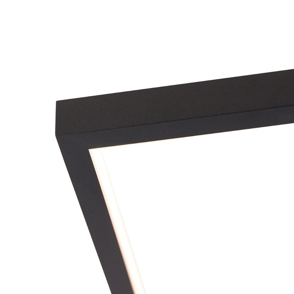 Qazqa Deckenleuchte Lejo, Dimmbar, LED fest integriert, Extra-Warmweiß, QAZQA Deckenleuchte, integrated, Schwarz, Aluminium, Design