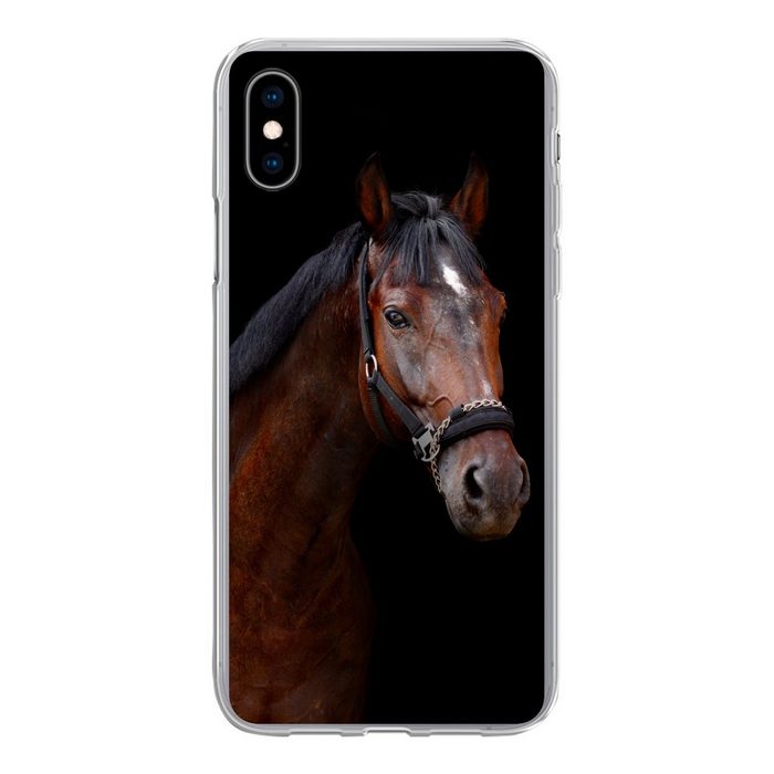 MuchoWow Handyhülle Pferd - Tiere - Braun Handyhülle Apple iPhone Xs Smartphone-Bumper Print Handy