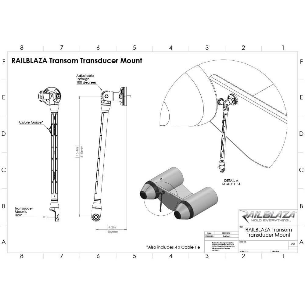 Railblaza Tablet-Halterung Railblaza Echolot- und Geberhalterung