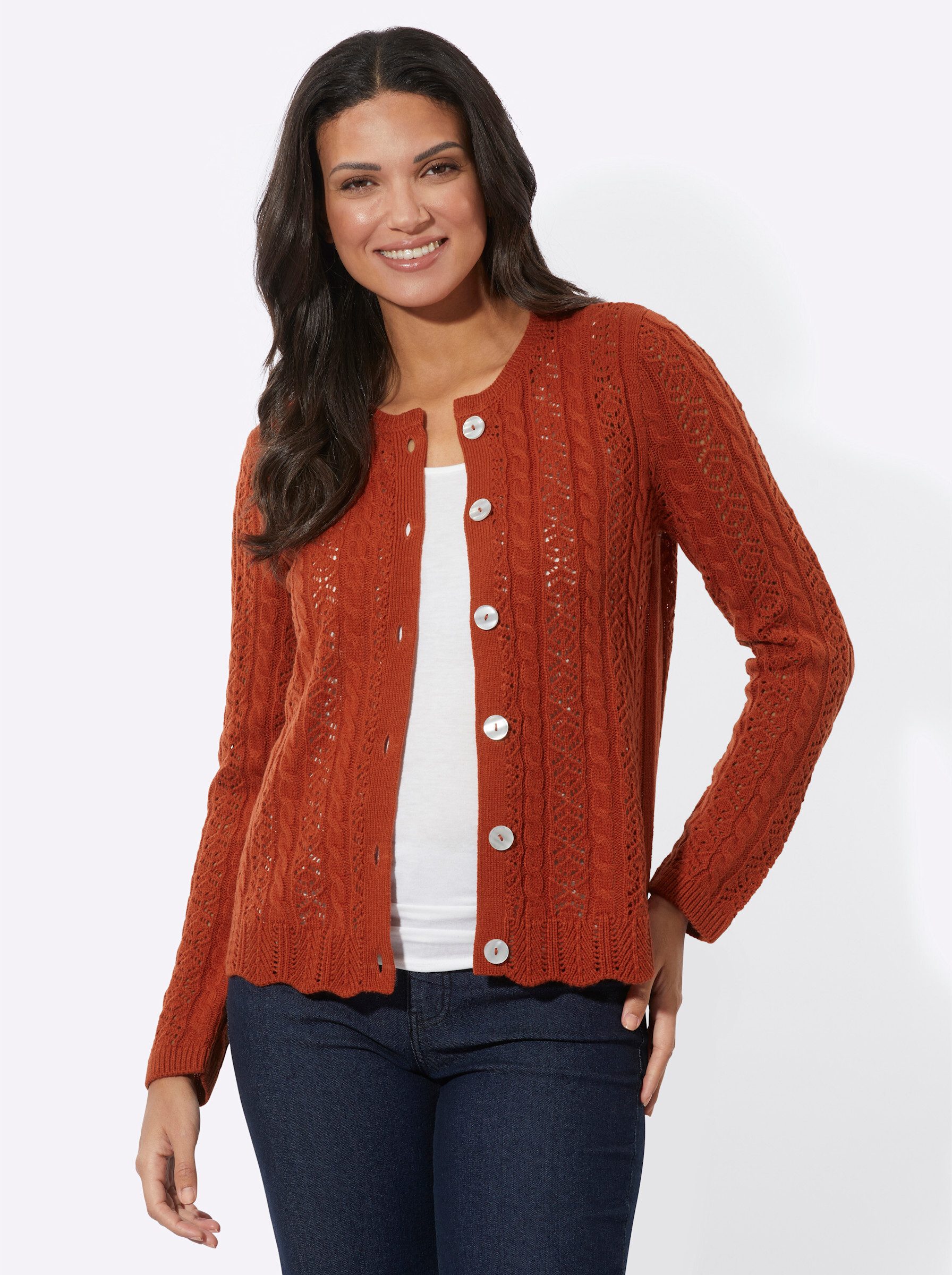 Sieh an! Strickjacke Ajourstrickjacke günstig online kaufen