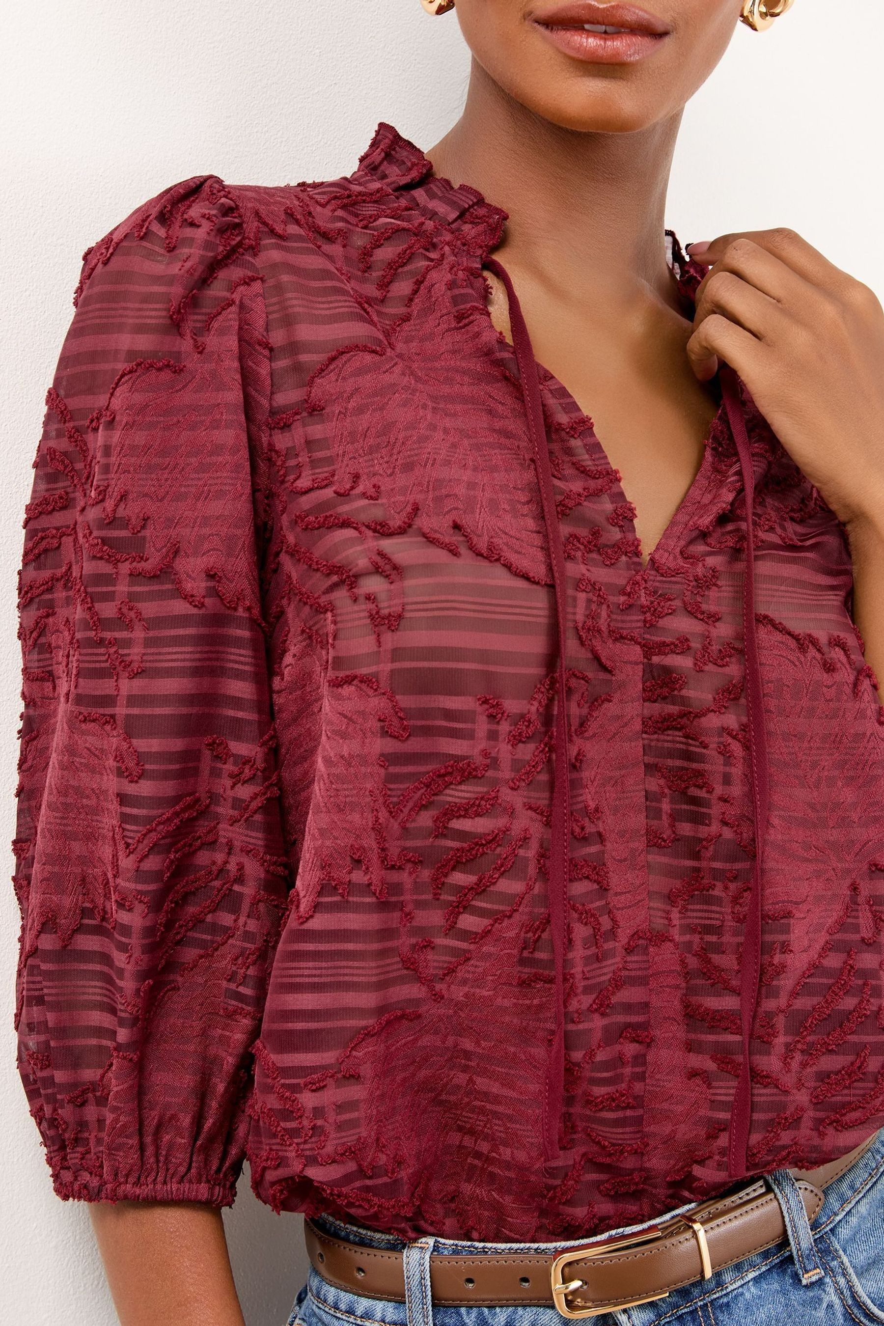 LIPSY Langarmbluse Lipsy Oberteil mit 3/4-Ärmeln, Regular (1-tlg)