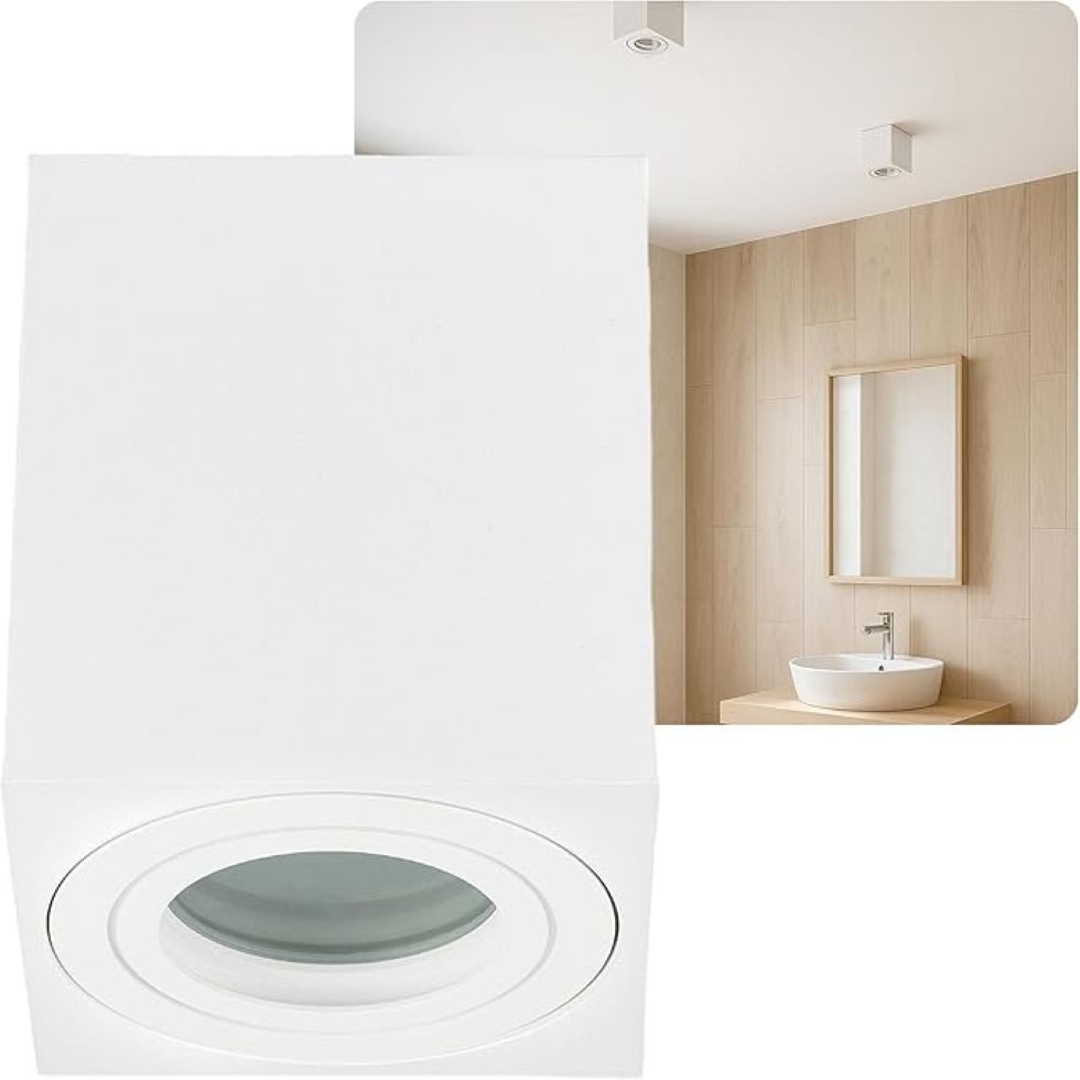 Sweet LED LED Aufbaustrahler GU10 für Bad & Küche IP44 Aluminium eckig Deckenspot weiß 230V, spritzwassergeschützt, ohne Leuchtmittel, Aufbaustrahler LED, Aufbauspot, Deckenstrahler, spritzwassergeschützt