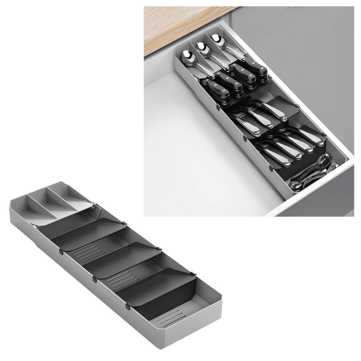 Gravidus Besteckeinsatz Besteck Organizer Schublade Schubladeneinsatz günstig online kaufen