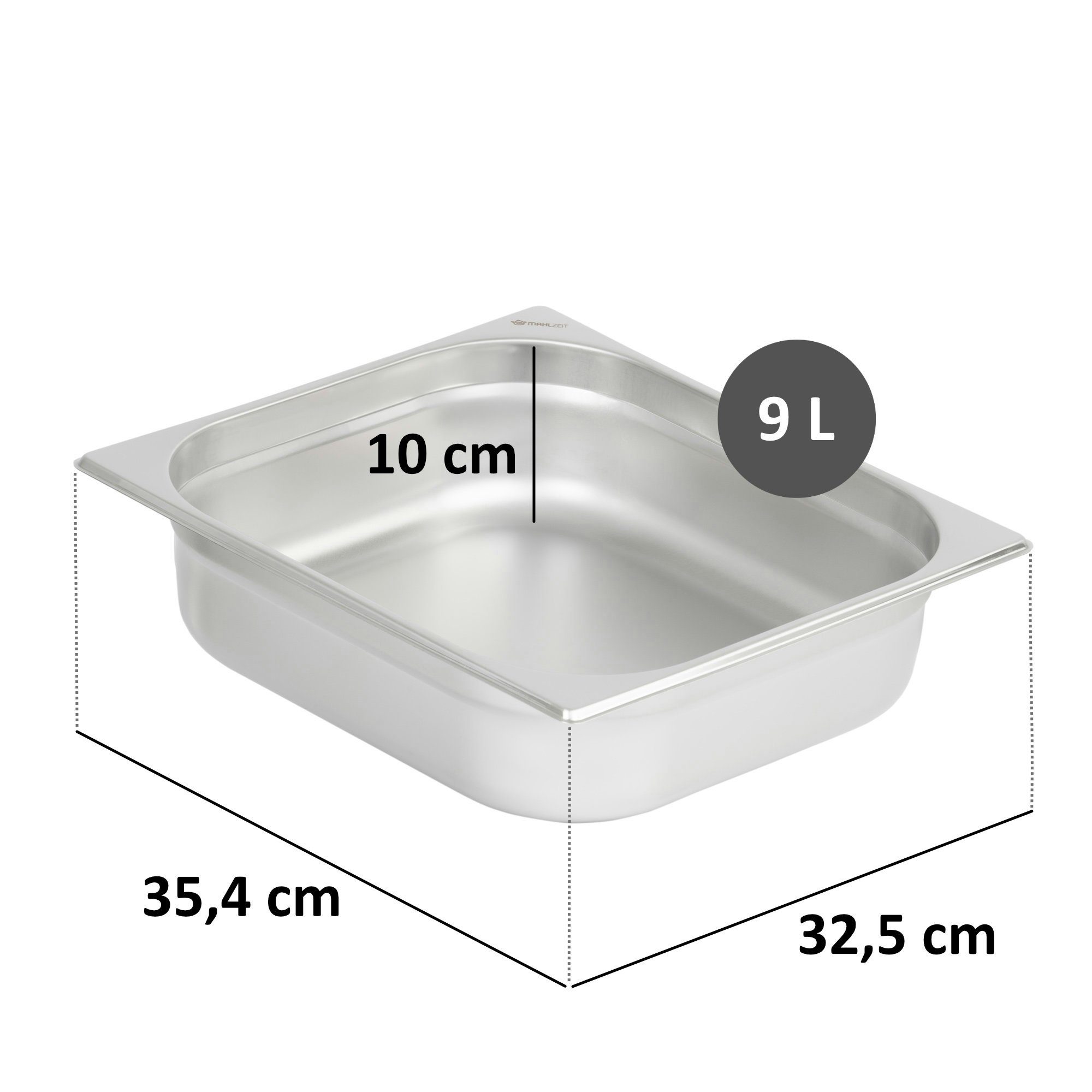 Mahlzeit Thermobehälter GN Chafing 2/3 mm), 2-tlg., 100 1x Wärmebehälter, Deckel, GN Edelstahl, mit mit Höhe Deckel(100 (Set, Behälter Edelstahl mm, 2/3 für Behälter Dish