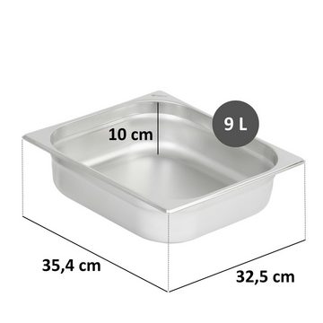 Mahlzeit Thermobehälter GN Behälter 2/3, Höhe 100 mm, Edelstahl Gastronomiebehälter, Edelstahl, für Chafing Dish