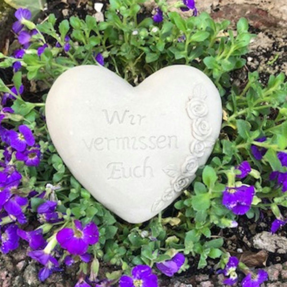 Radami Gartenfigur Grabherz Gedenkstein "Wir vermissen günstig online kaufen