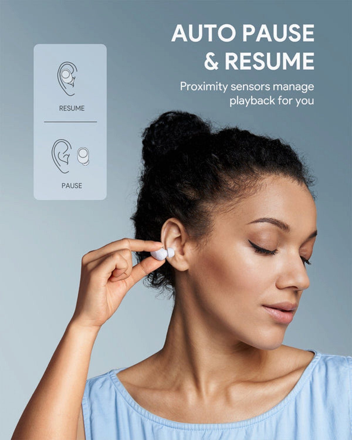 NAIPO In-Ear-Kopfhörer (Kabellos True Wireless Weiß) Ohrhörer