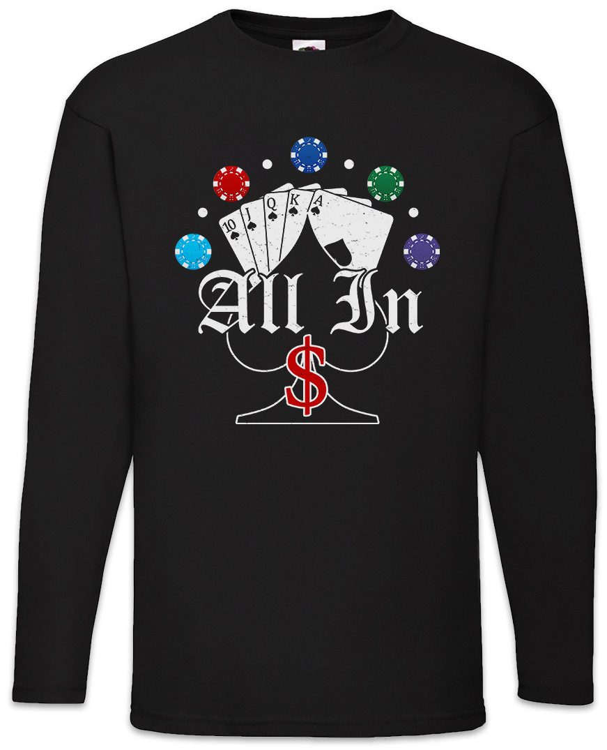 Langarmshirt Poker Spades All In Langarm T-Shirt Card Karten Spielkatren Gambling