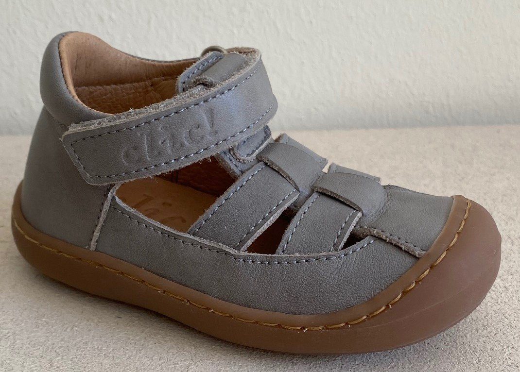 Clic Clic Sandalen Jungen Lauflernschuhe Leder Grau 20300 Sandalette