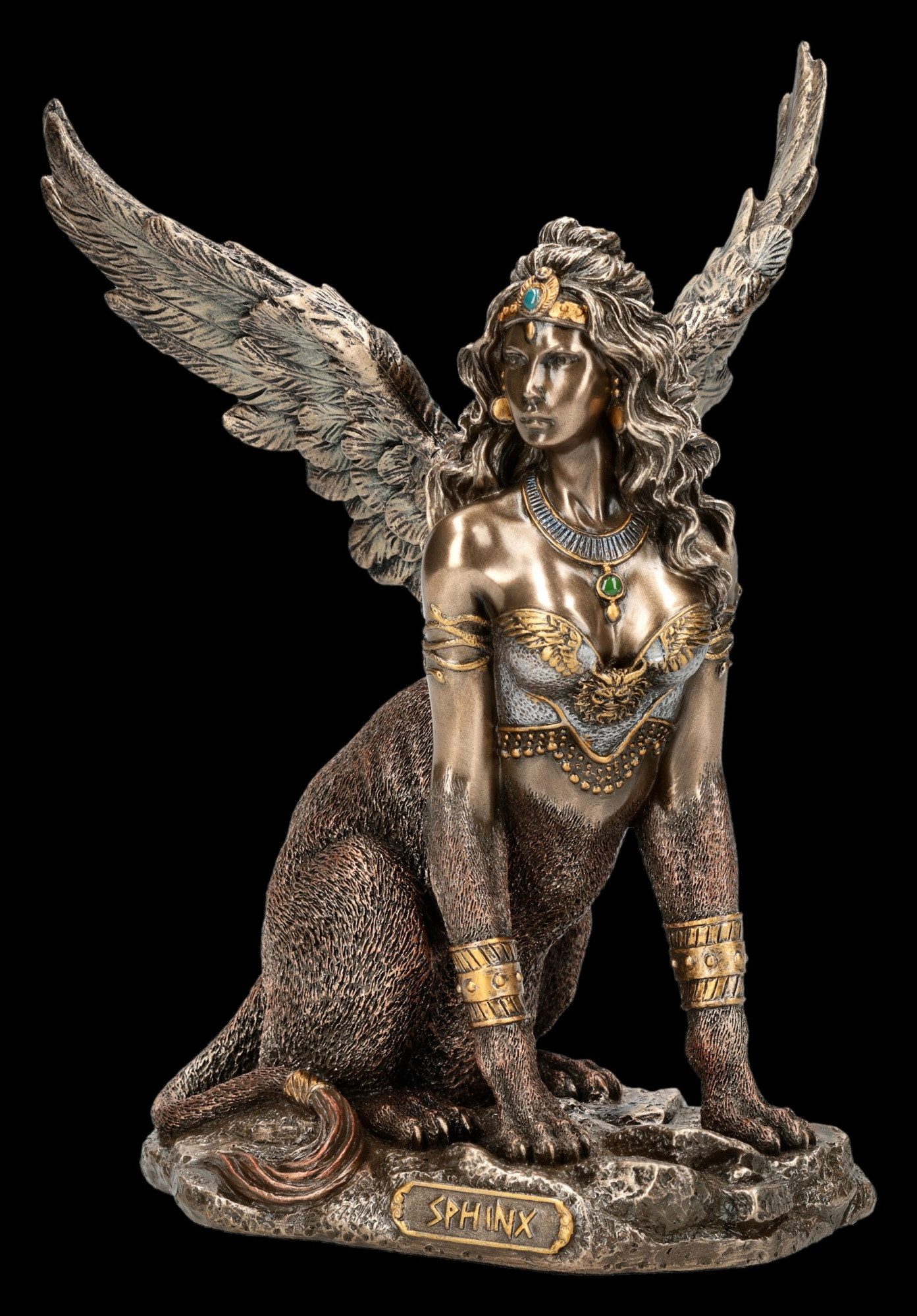 Figuren Shop GmbH Dekofigur Sphinx Figur – Griechische Mythologie Statue Veronese Sammlerfigur