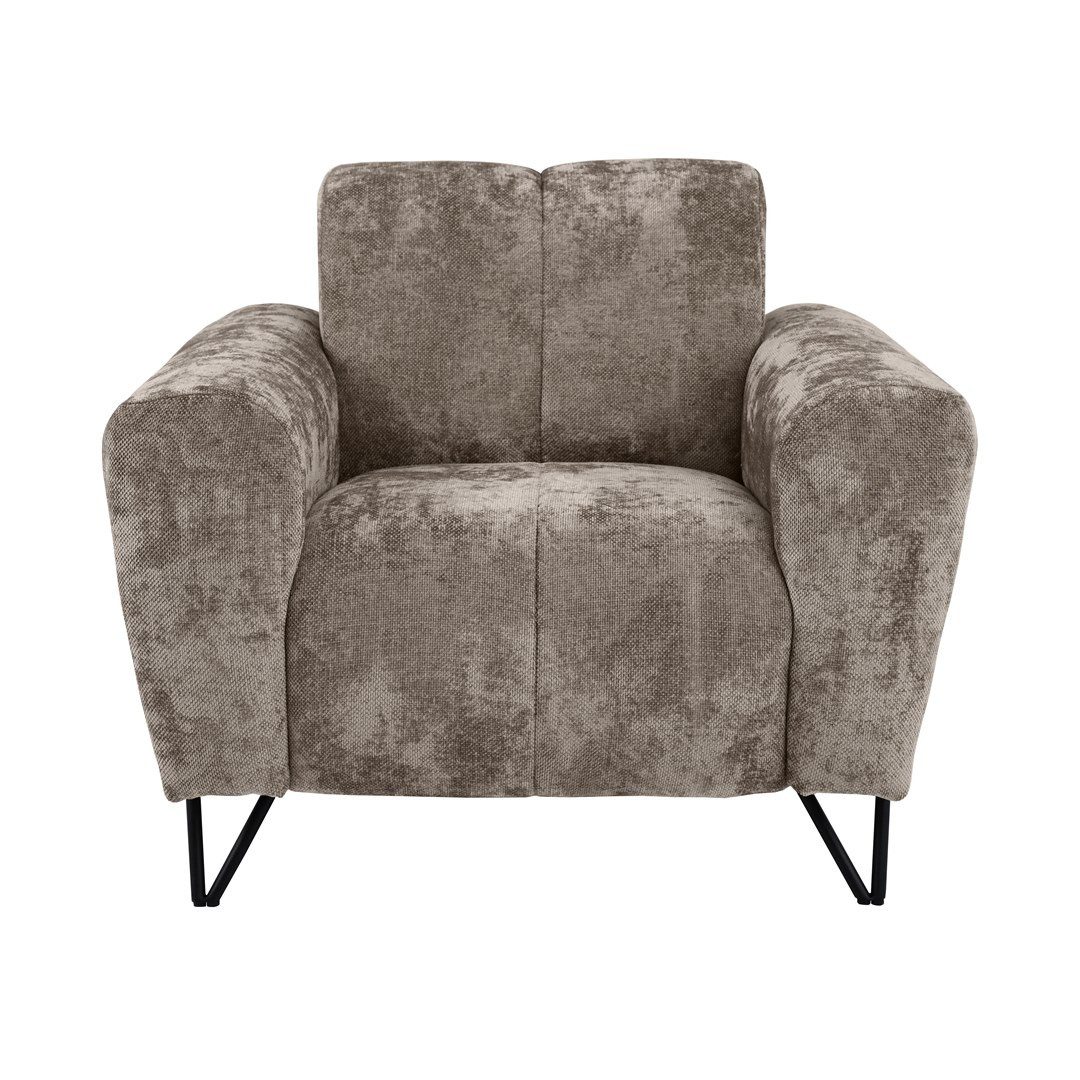 Beautysofa Sessel mit Metallbeine in schwarzer günstig online kaufen