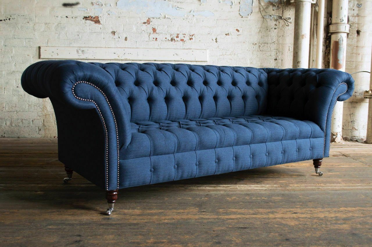 JVmoebel Chesterfield-Sofa, Design Sofa Chesterfield Luxus Klass Couch Polster Garnitur Leder