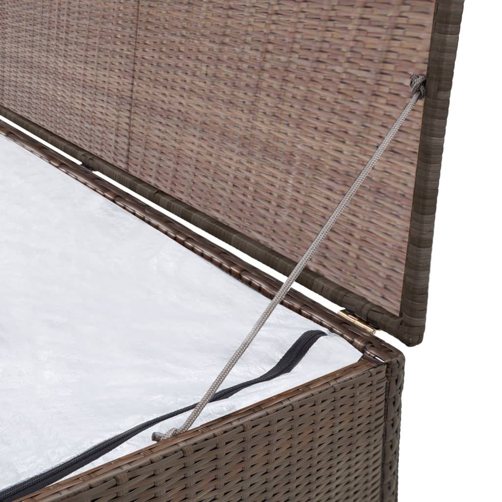 cm Rattan Poly Gartenbox furnicato Garten-Aufbewahrungsbox Braun 120x50x60