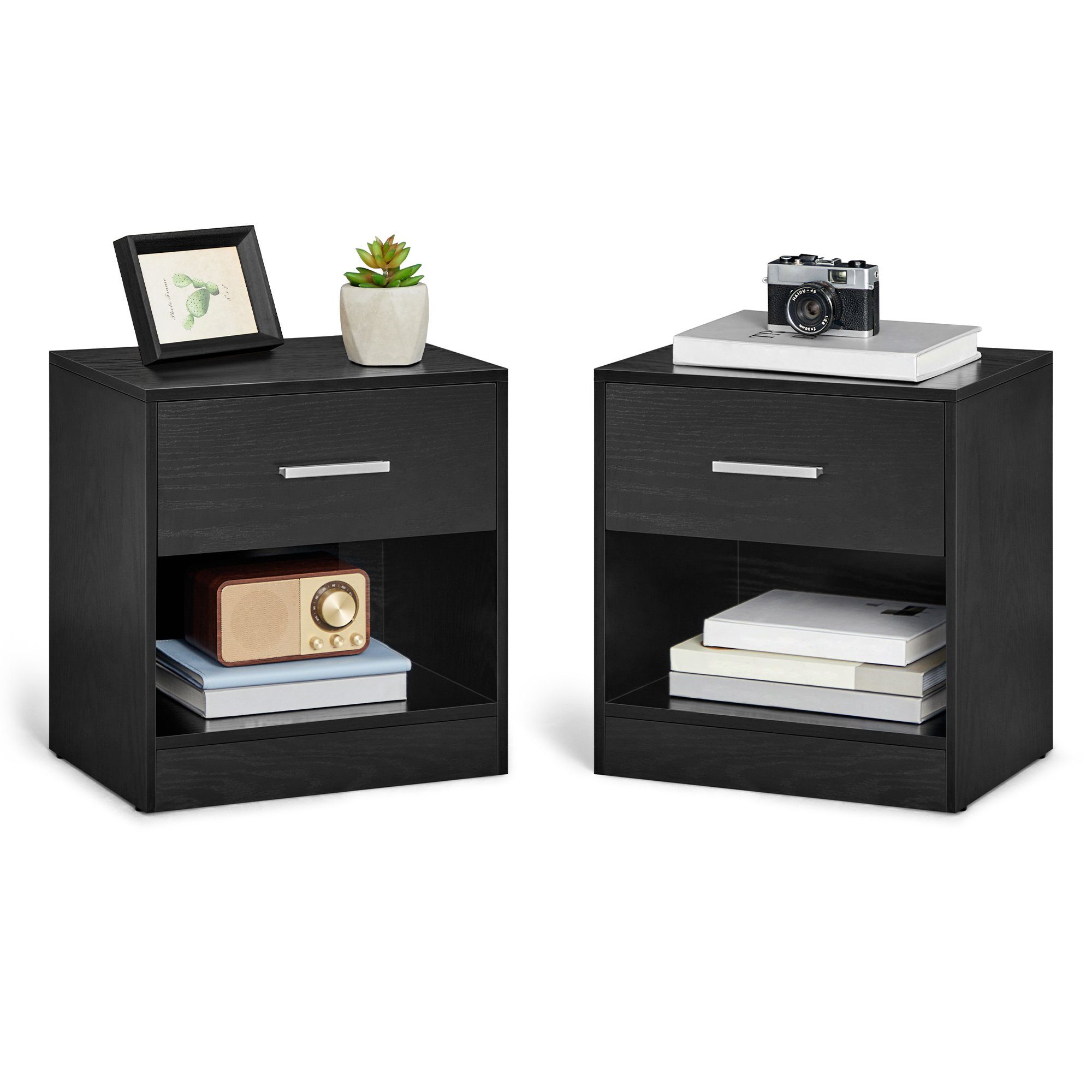 VASAGLE Nachttisch (2-St), mit Schublade, Griff, 28 x 39 x 41 cm günstig online kaufen