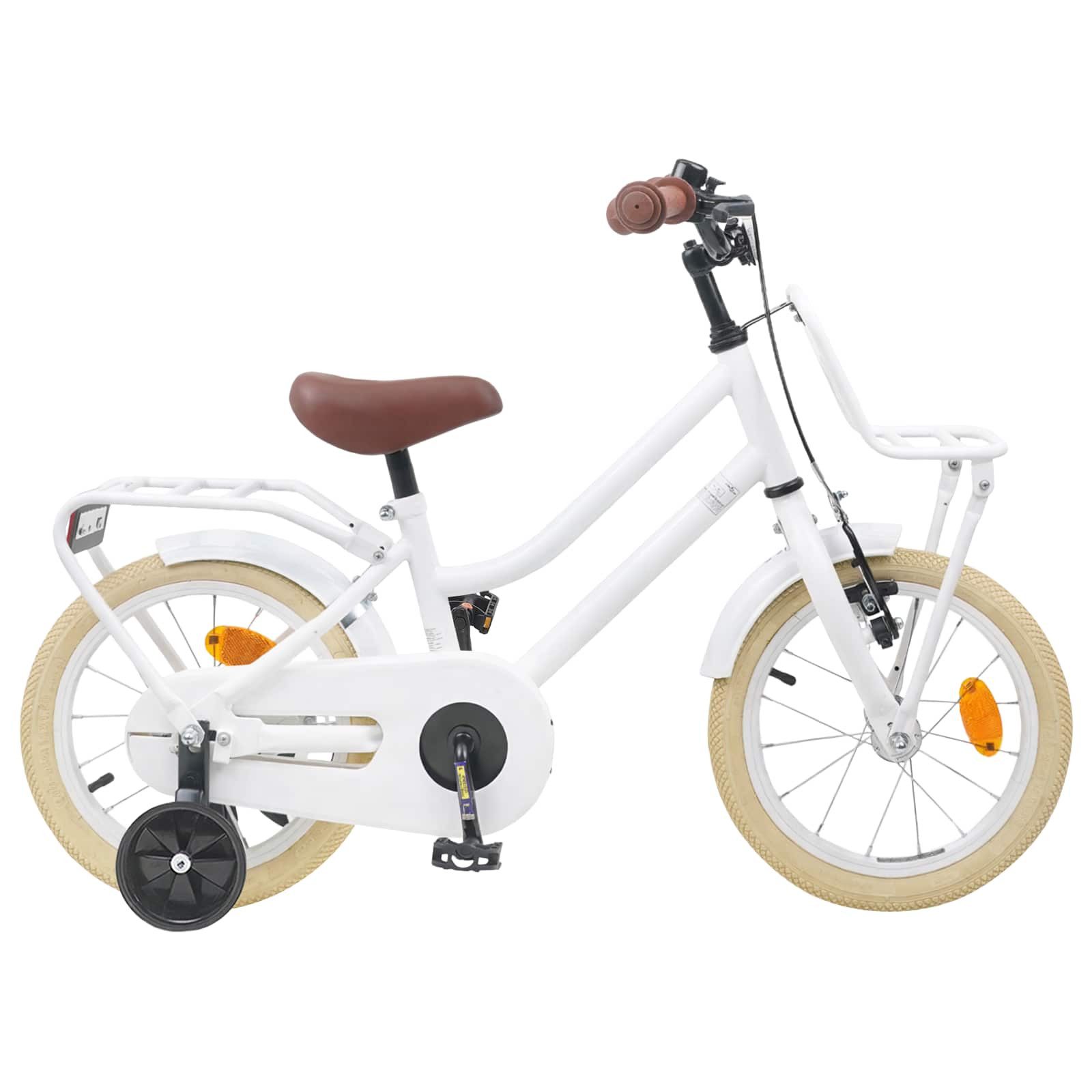 vidaXL Kinderfahrrad 90 x 49 x 67,5 cm Kinderfahrrad 12 Zoll für 2-4 Jahre alt Weiß Stützrä