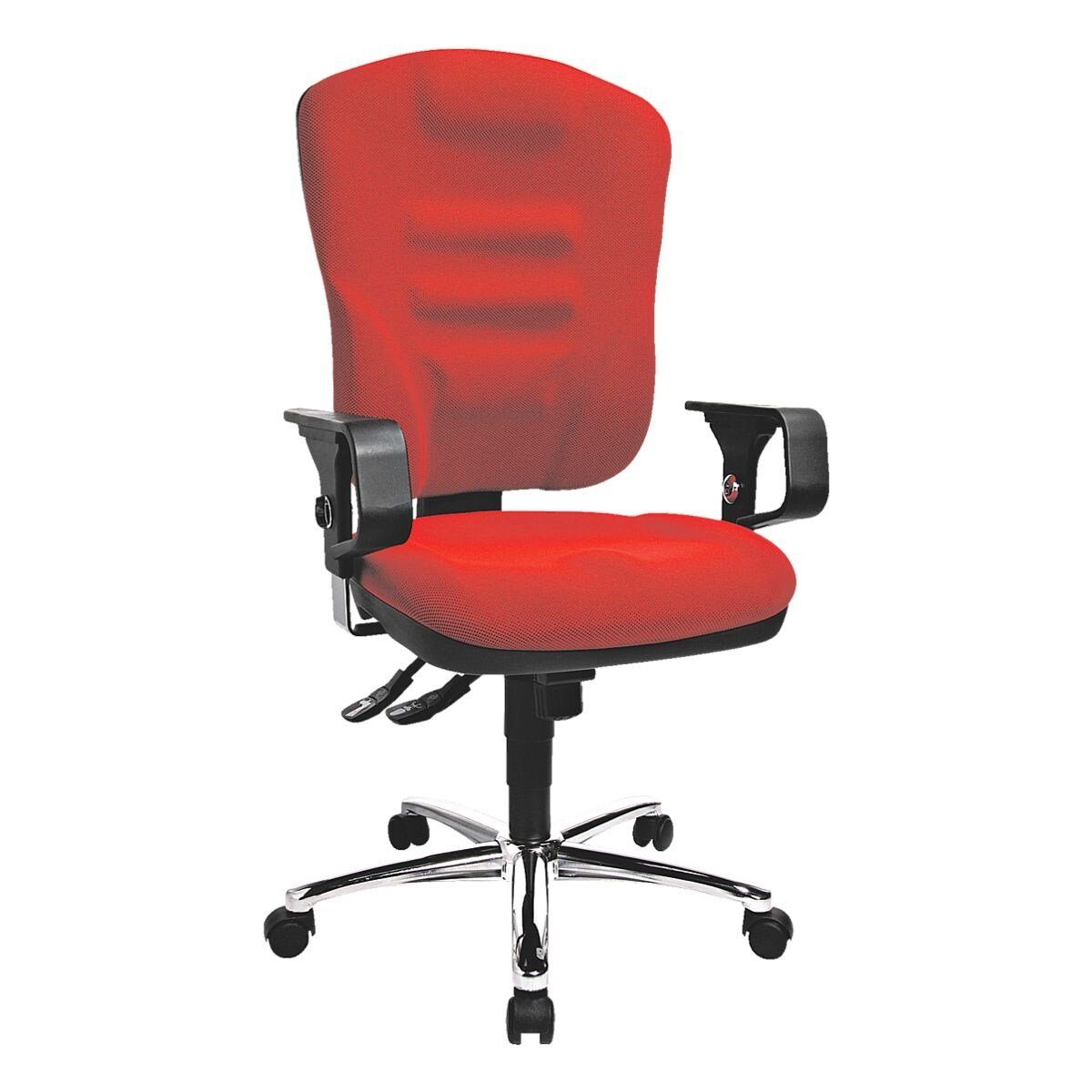 TOPSTAR Schreibtischstuhl Softec Armlehnen Synchro, Formschaum-Muldensitz und rot mit