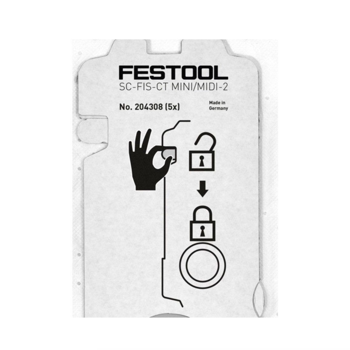 FESTOOL Filterbeutel SELFCLEAN Filtersack SC-FIS-CT MINI/MIDI-2/5 für CT MINI und CT MIDI