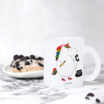 Mr. & Mrs. Panda Teeglas Einhorn Sekretärin - Transparent - Geschenk, Einhörner, Tasse, Steuer, Premium Glas, Liebevolles Design