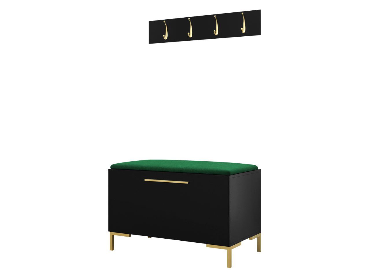 MIRJAN24 Garderoben-Set Zilion VIII, (Komplett-Set, Schuhschrank, Gepolstertes Paneel 84x42), Auswahl aus Fronten und Polsterplatten