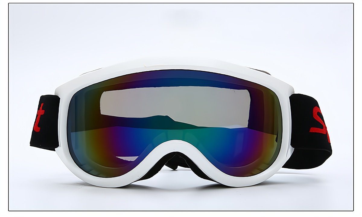 PACIEA Skibrille große Windschutzsand weiß kugelförmige Oberfläche