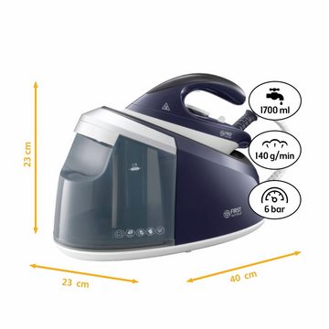 TZS FIRST AUSTRIA Dampfbügelstation Bügelstation 3000W, 6 Bar Dampfstoß 300g, 1700 ml Wassertank, Dampfbügeleisen, Keramiksohle, Vertikaldampf