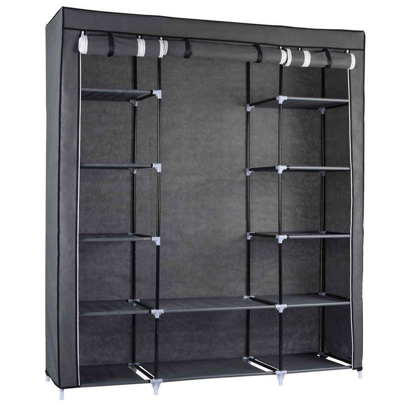 Ribelli Kleiderschrank Kleiderschrank, Vlies, grau, 12 Fächer