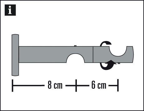 GARDINIA, offen, 20 mm Träger Doppel-Kombiträger titansilberfarben Einzelprogramm Serie Chicago (1-St), Ø