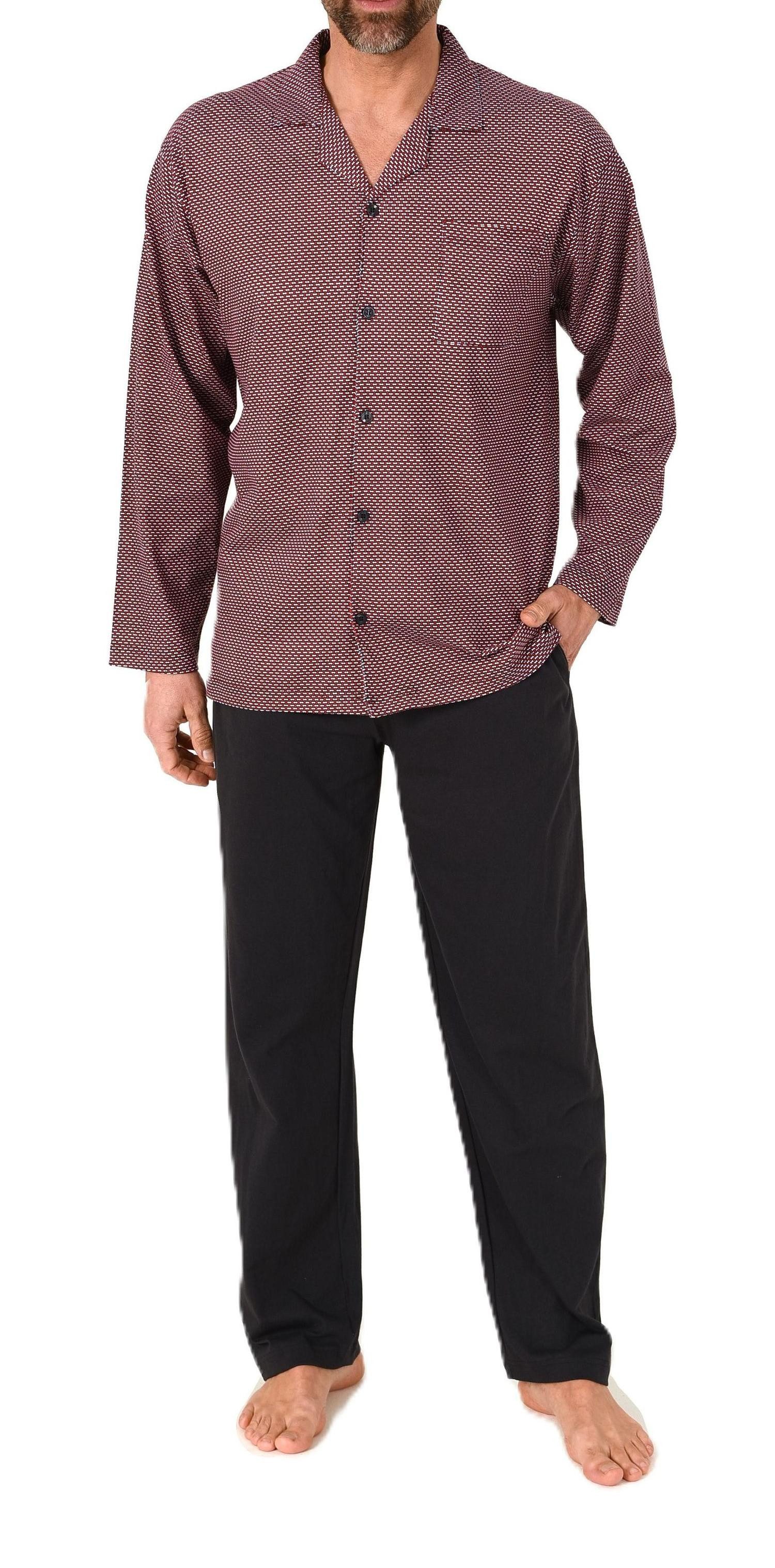 Normann Pyjama Herren Langarm Schlafanzug zum durchknöpfen, auch in Übergrö günstig online kaufen