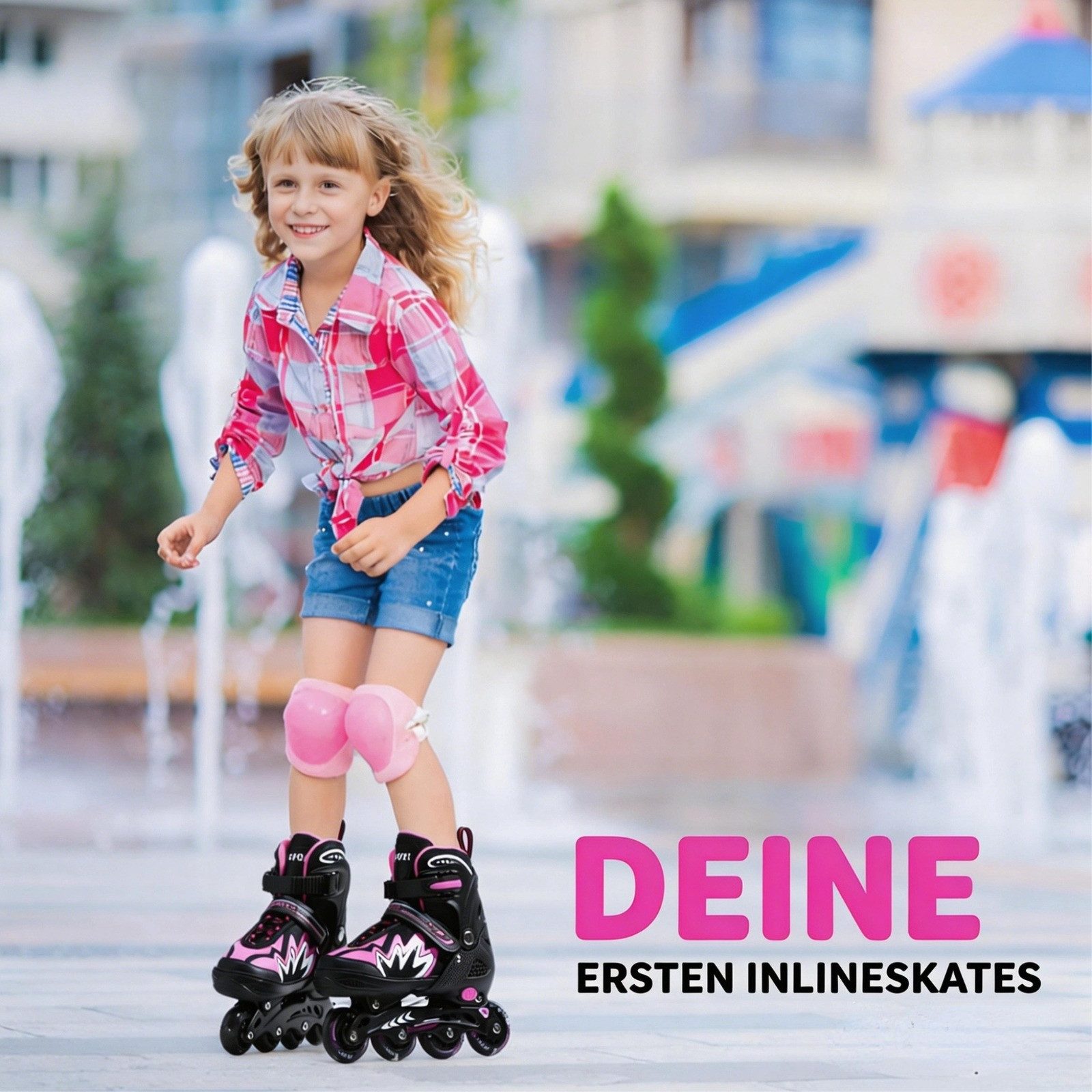 GARRYFIZH Inlineskates Inlineskates Rosa Inline Skates Inline Skates Kinder, Verstellbare Größe Leuchtrad Größe L