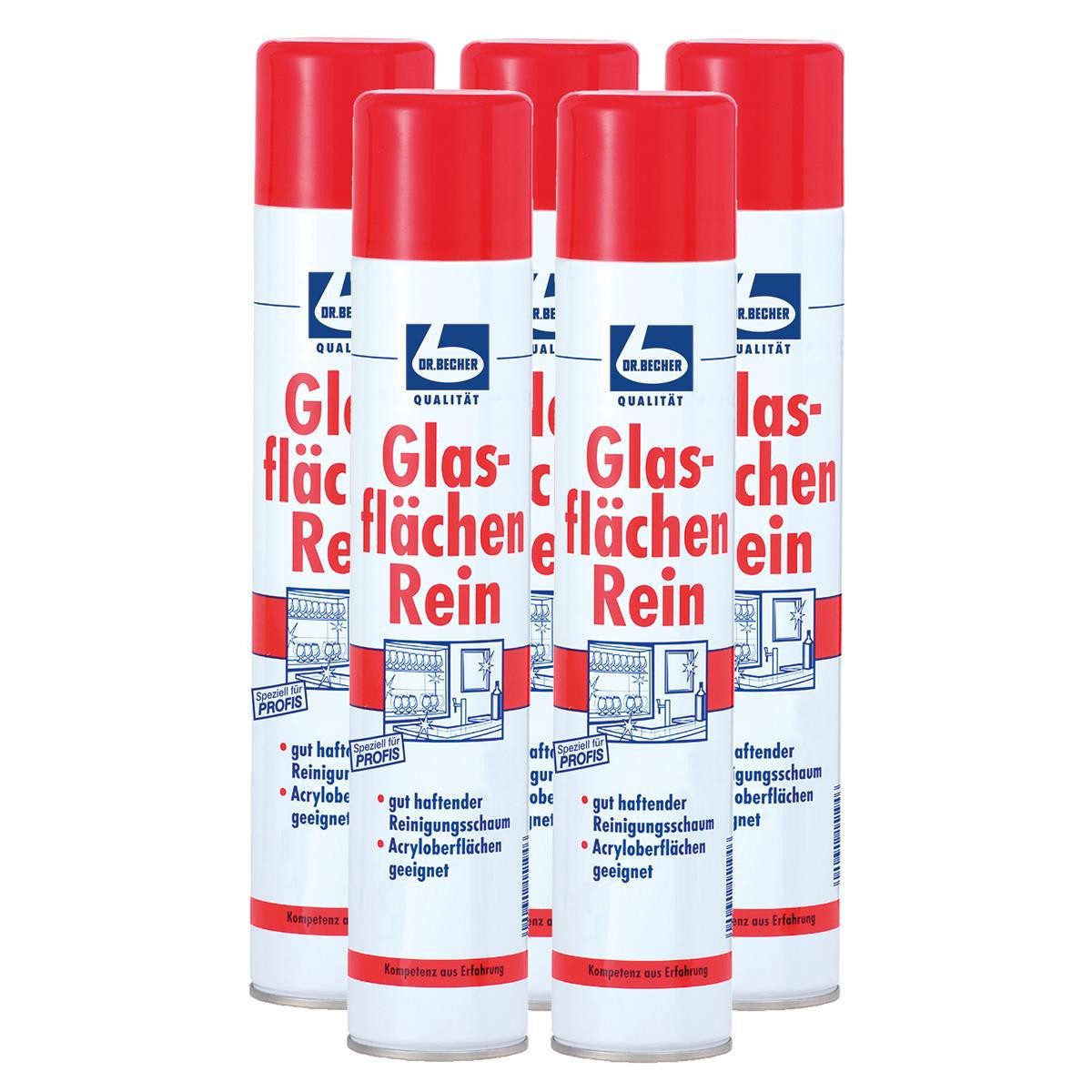Dr. Becher Dr. Becher Glasflächen Reiniger 500ml Fensterreiniger (5er Pack) Glasreiniger
