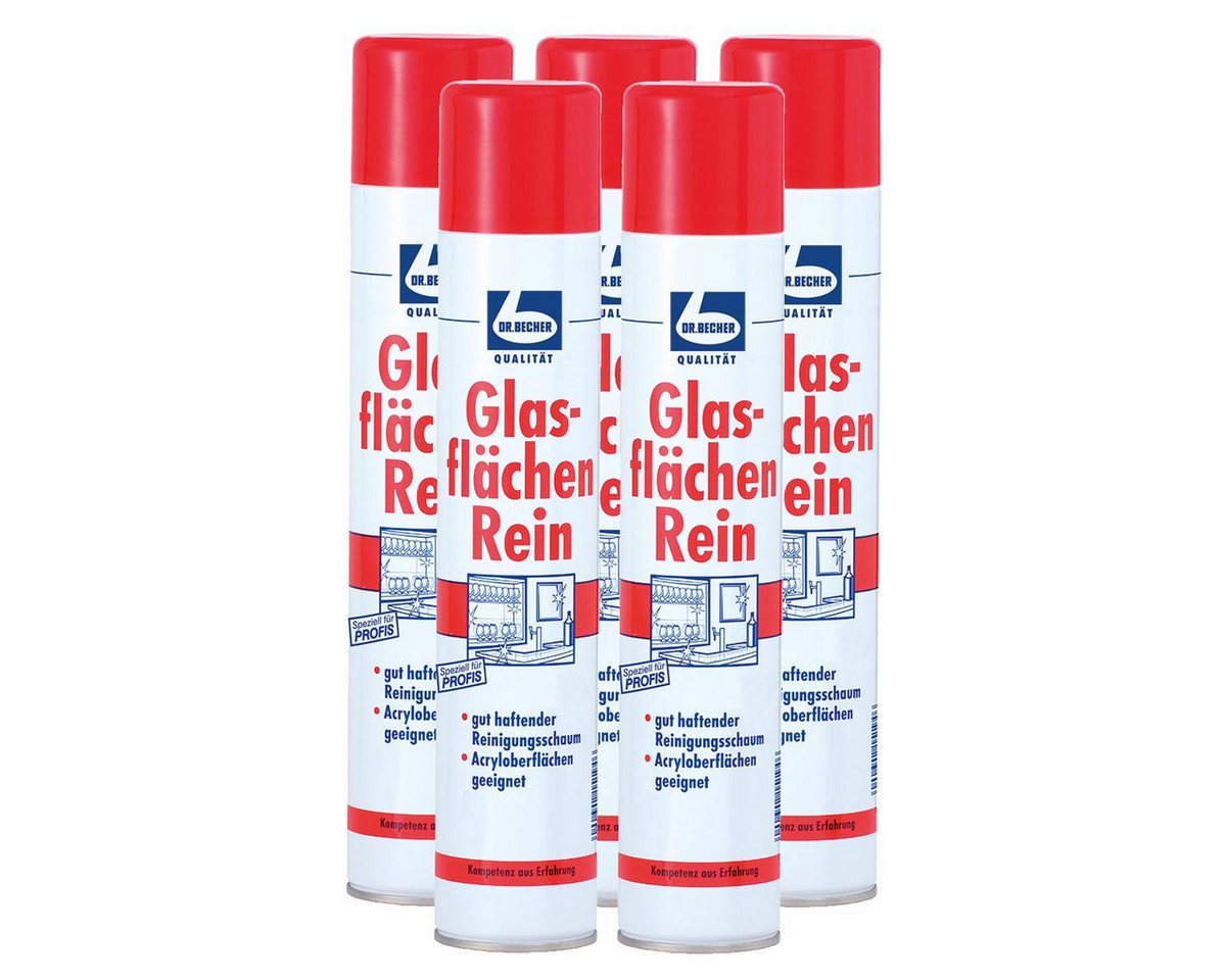 Dr. Becher Dr. Becher Glasflächen Reiniger 500ml Fensterreiniger (5er Pack) Glasreiniger