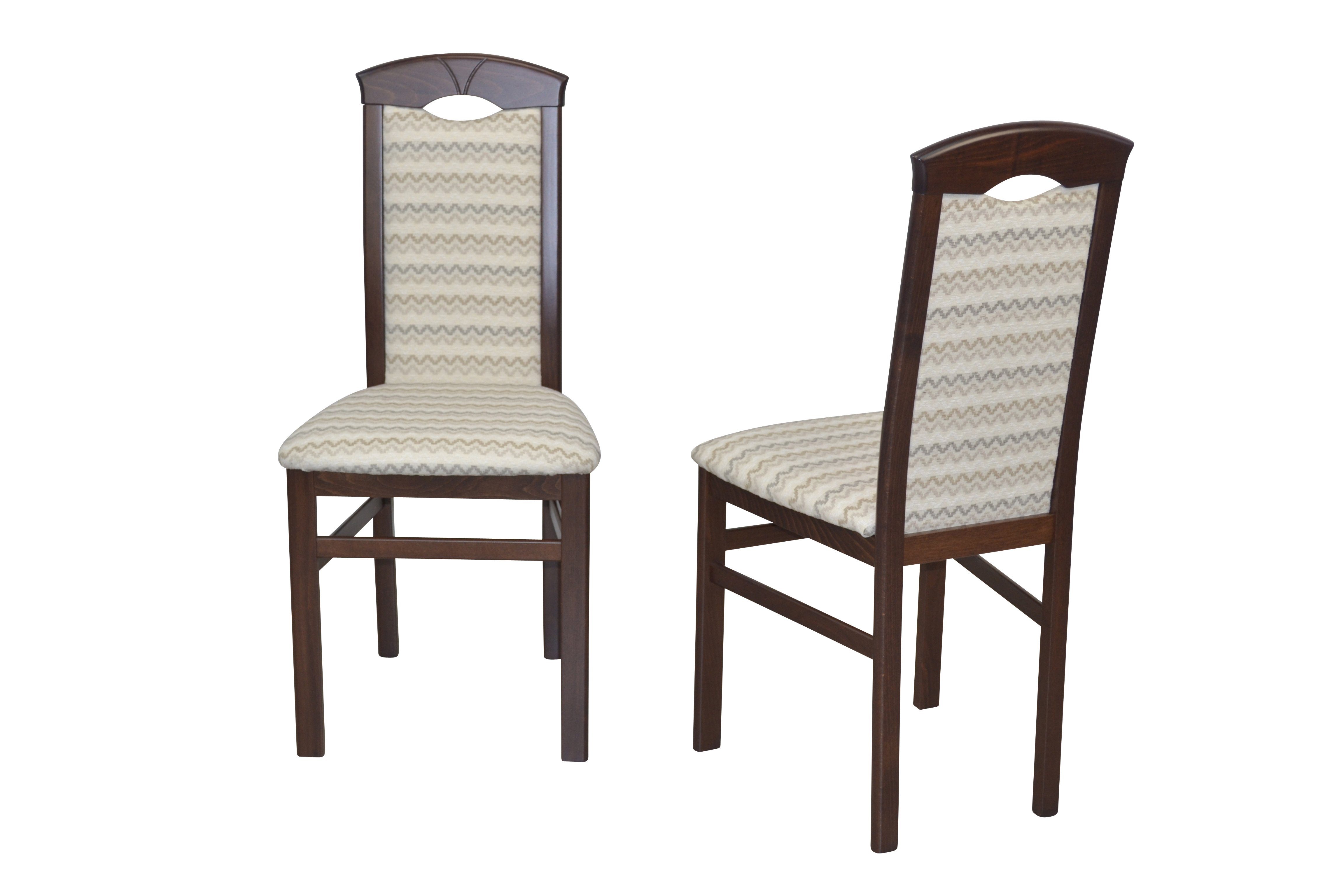 Esszimmerstuhl 6er-Set), Nuss/creme 6 aus = Gestell Stühle (Spar-Set, Massivholz moebel-direkt-online Farbe1