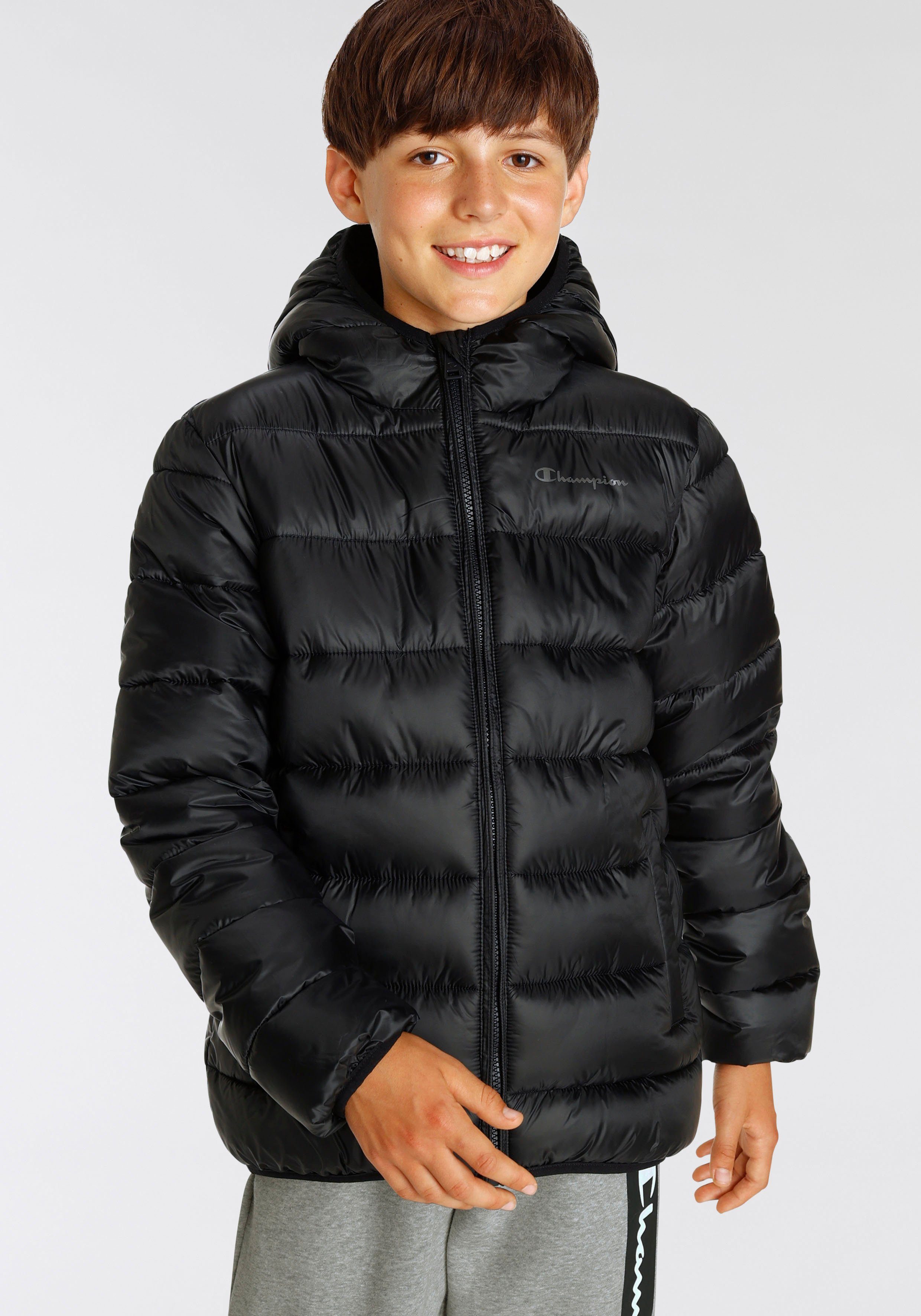 Champion Steppjacke Outdoor Hooded schwarz - Kinder Jacket für