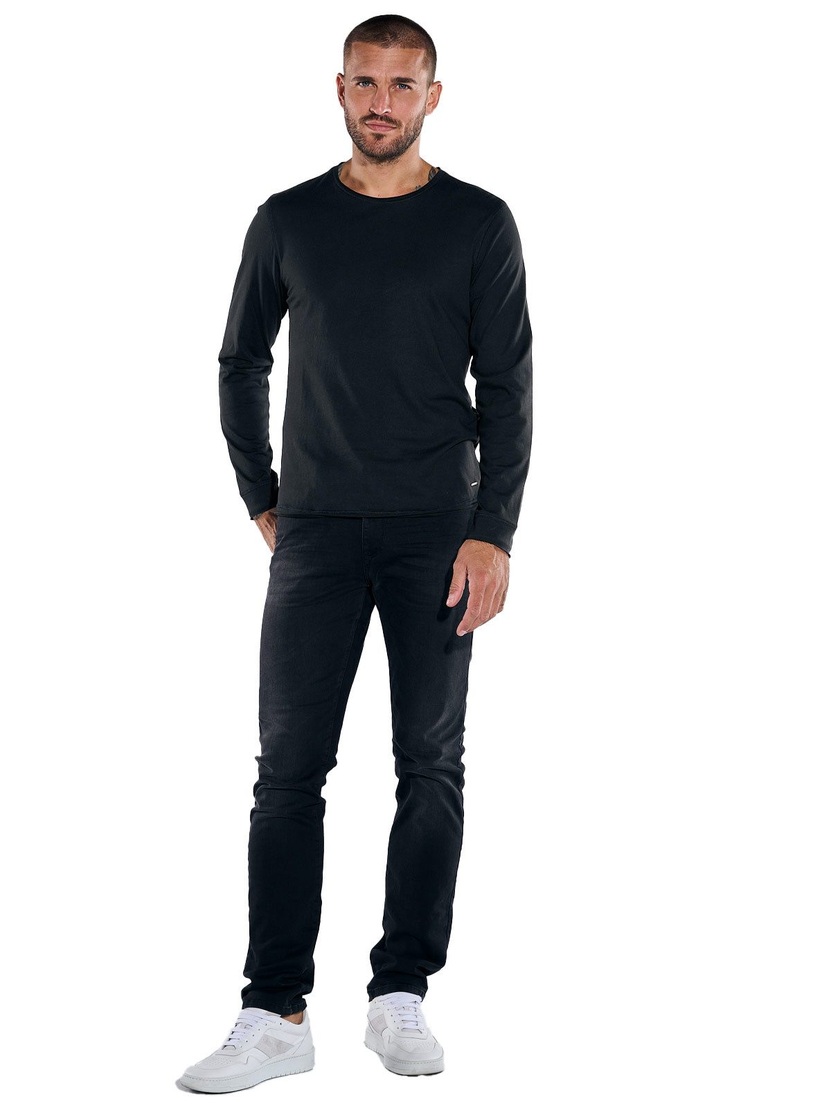 emilio adani Langarmshirt Herren Langarmshirt "My Favorite", Schwarz