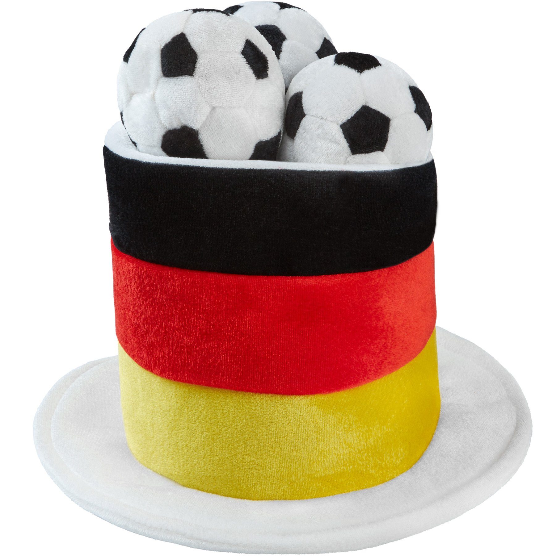 Kostüm Fußball Fan Zylinder Deutschland mit Fußbällen