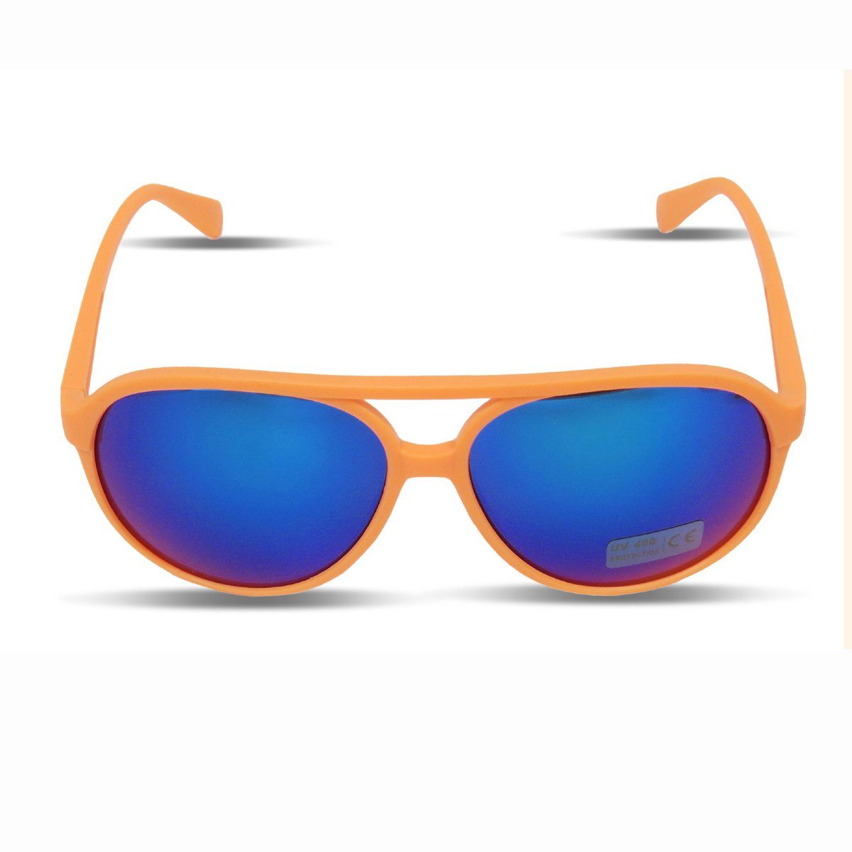 Sonia Originelli Sonnenbrille Sonnenbrille Neon Knallig Verspiegelt Fun Brille Onesize, Gläser: Verspiegelt orange