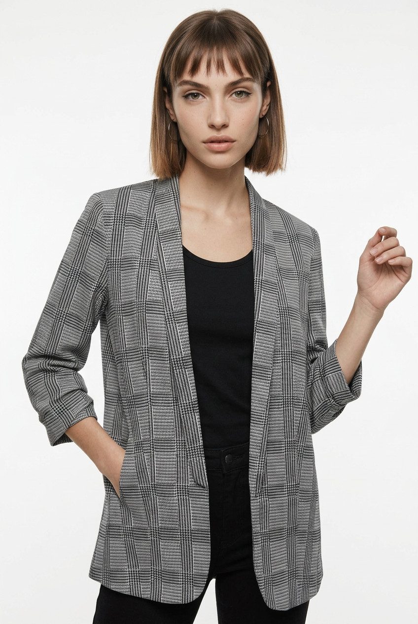 pieces Blusenblazer PCBOSELLA 3/4 PRINTED BLAZER NOOS mit 3/4 Ärmel