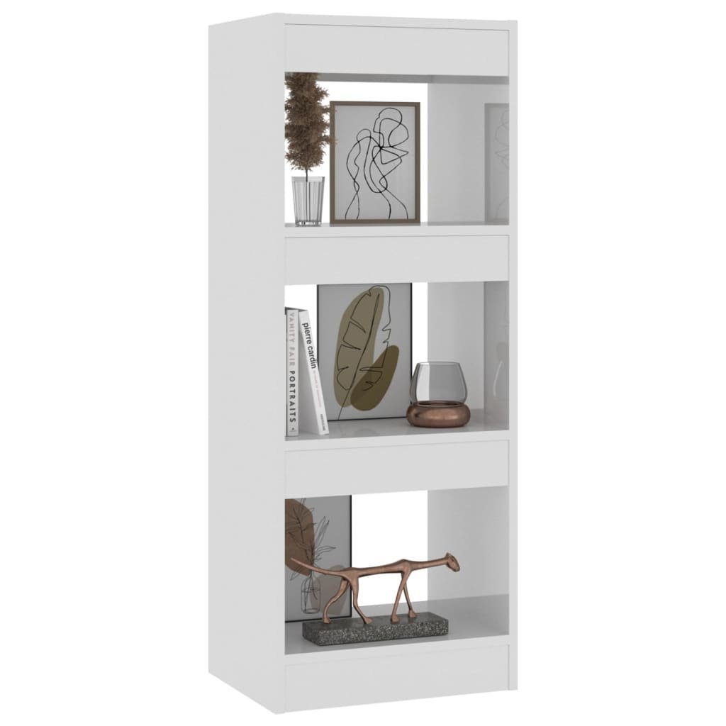 vidaXL Bücherregal Holzwerkstoff, 40x30x103cm Bücherregal/Raumteiler Hochglanz-Weiß 1-tlg