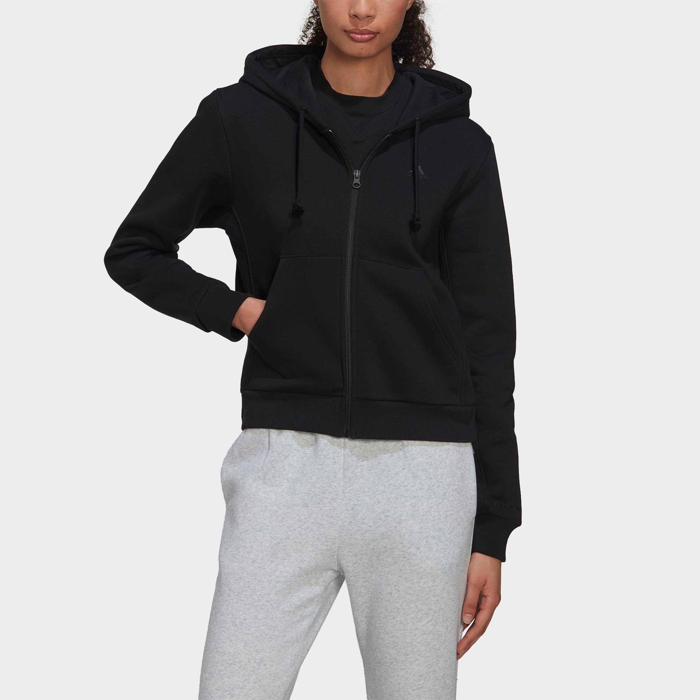 Kapuzensweatjacke KAPUZENJACKE SZN FLEECE ALL Sportswear adidas FULLZIP (1-tlg) Black