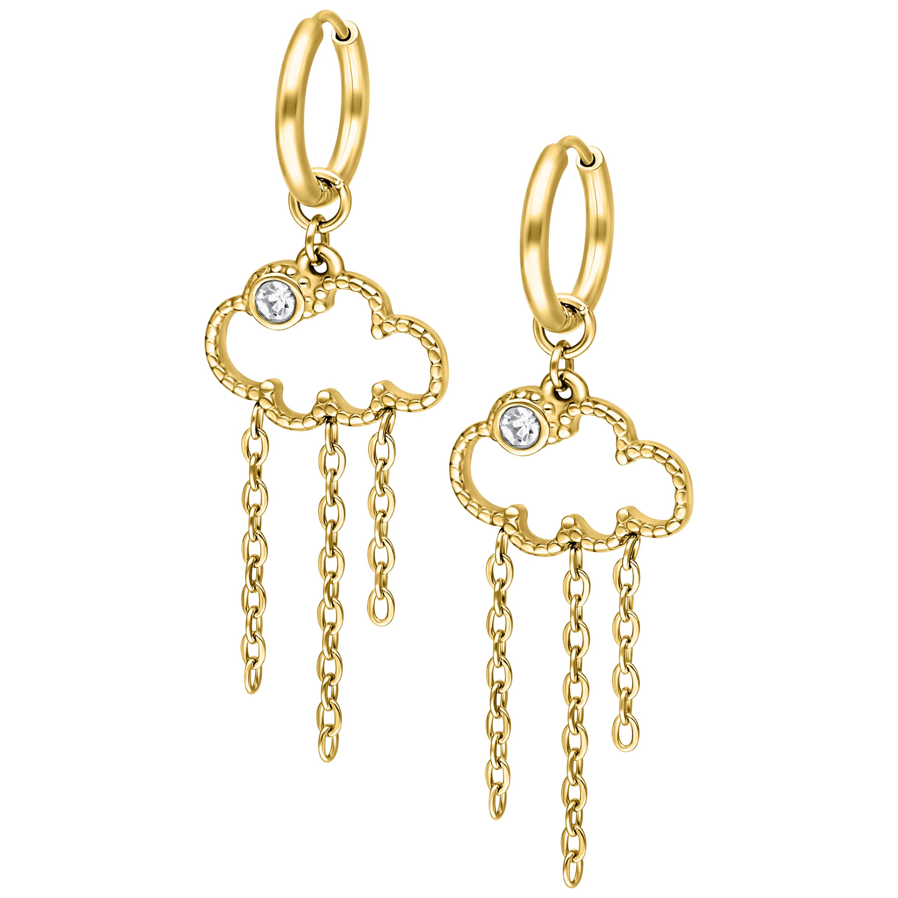 Paar Ohrhänger Little Cloud 9 Hoops - Gold