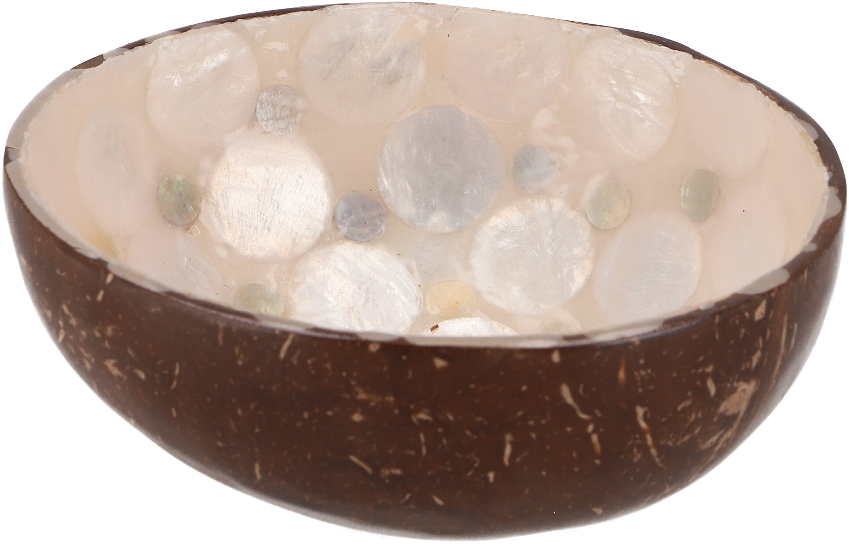 Guru-Shop Dekoschale Schale aus Kokosnuss, weiß - exotische Dekoschale