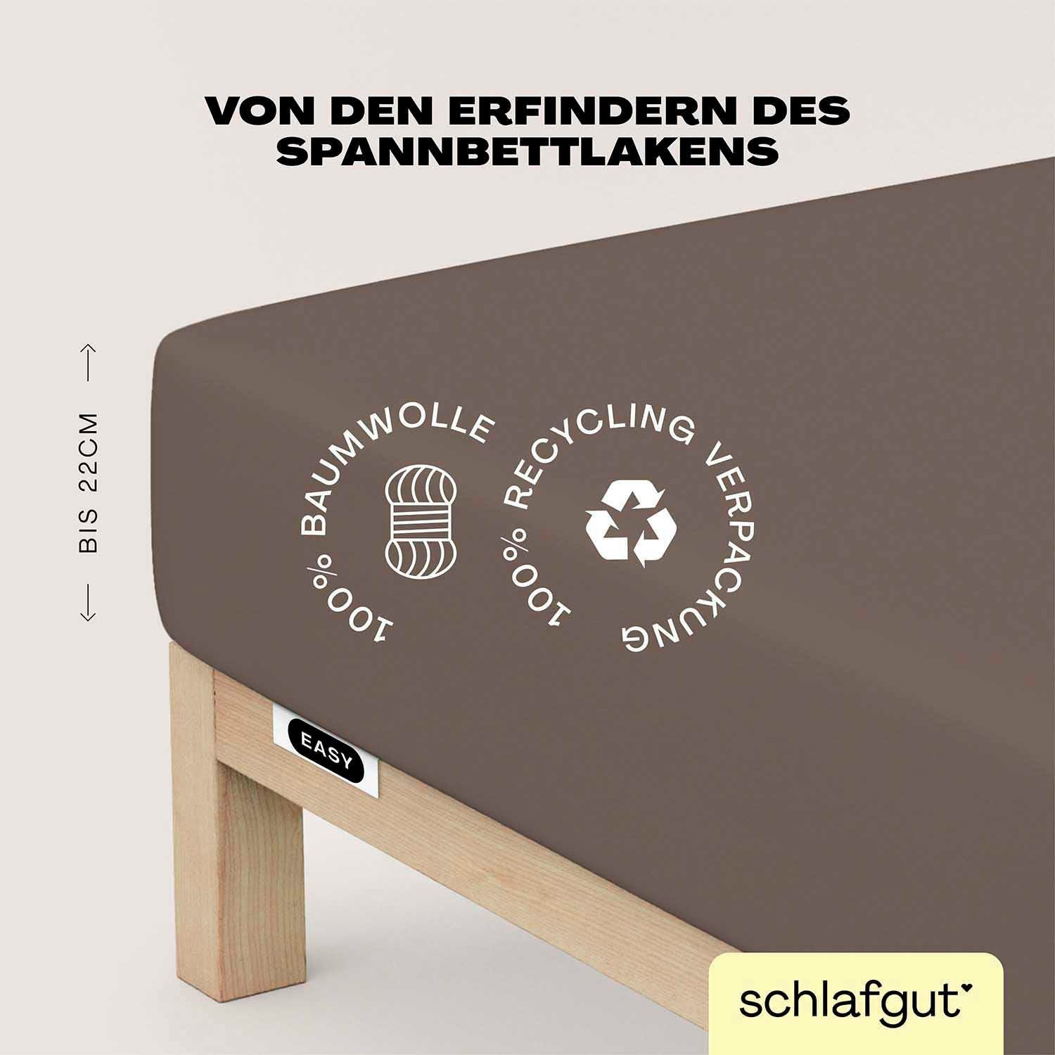 Schlafgut Spannbettlaken EASY JERSEY Bettlaken, 150 g/m², 100% Baumwolle, S günstig online kaufen