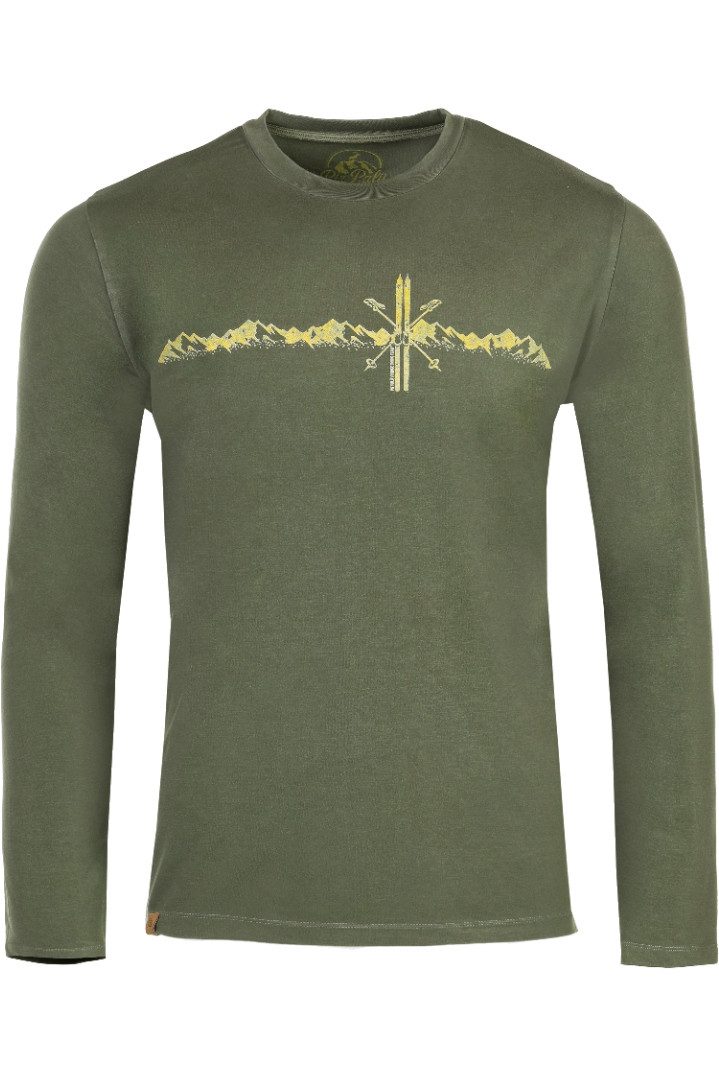 Piz Palü Strickpullover Longsleeve Herren - UNTERAMMERGAU - dunkelblau, oliv